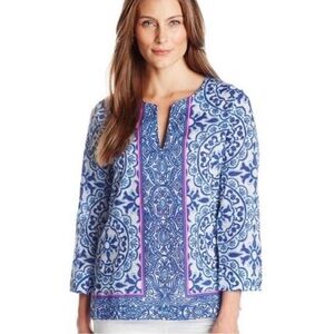 Lilly Pulitzer Women’s Blue Amelia Island Tunic Pooling Around Size XS 17772